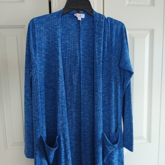 LuLaRoe Sarah L Elegant Blue Duster Cardigan Maxi L - Picture 9 of 15